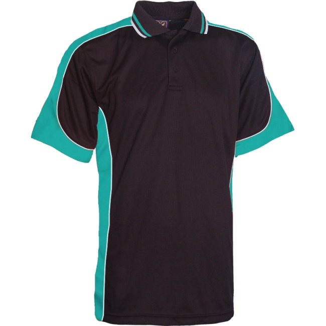 Black and 2025 teal polo shirts